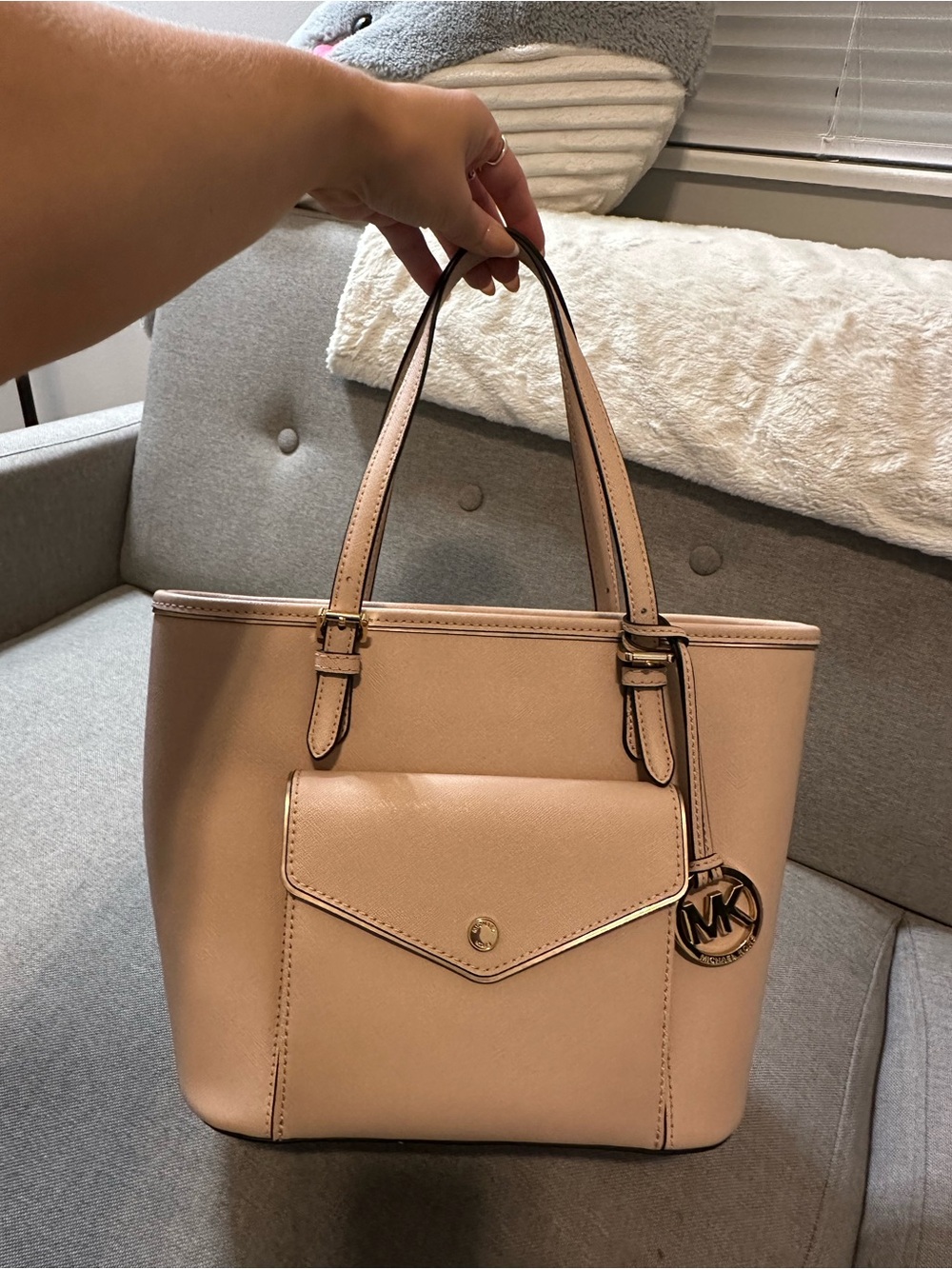 Michael Kors Blush Tote with Front Flap Pocket